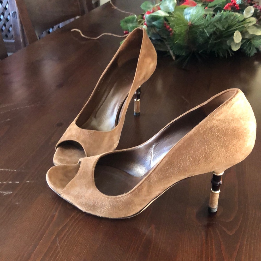 Gucci Brown Suede Heels